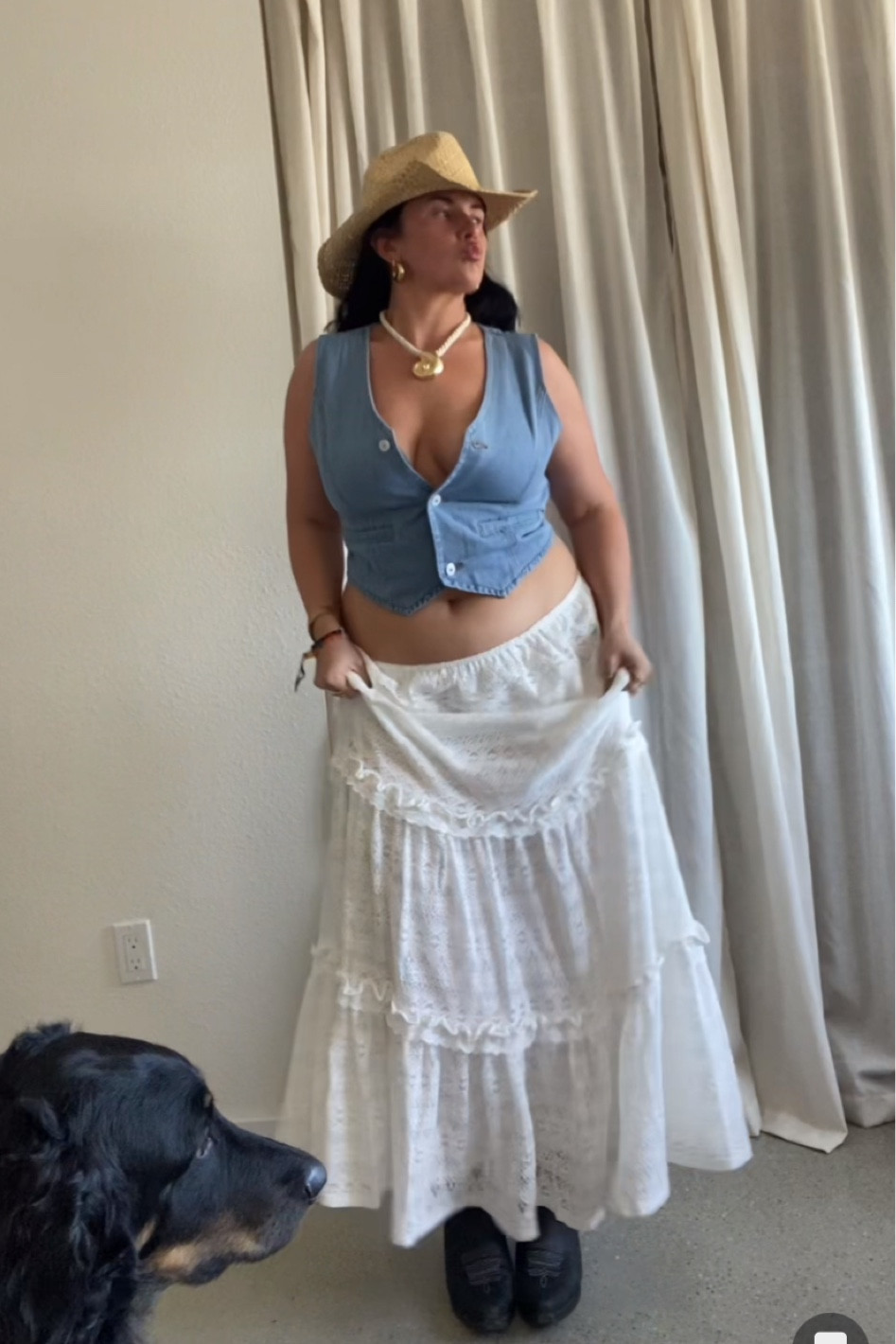 vest Amazon, hat & necklace marshalls. Size down in the skirt it is heavy so it slips!

#LTKmidsize