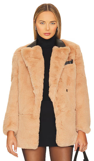 Myra Faux Fur Coat in Oatmeal | Revolve Clothing (Global)
