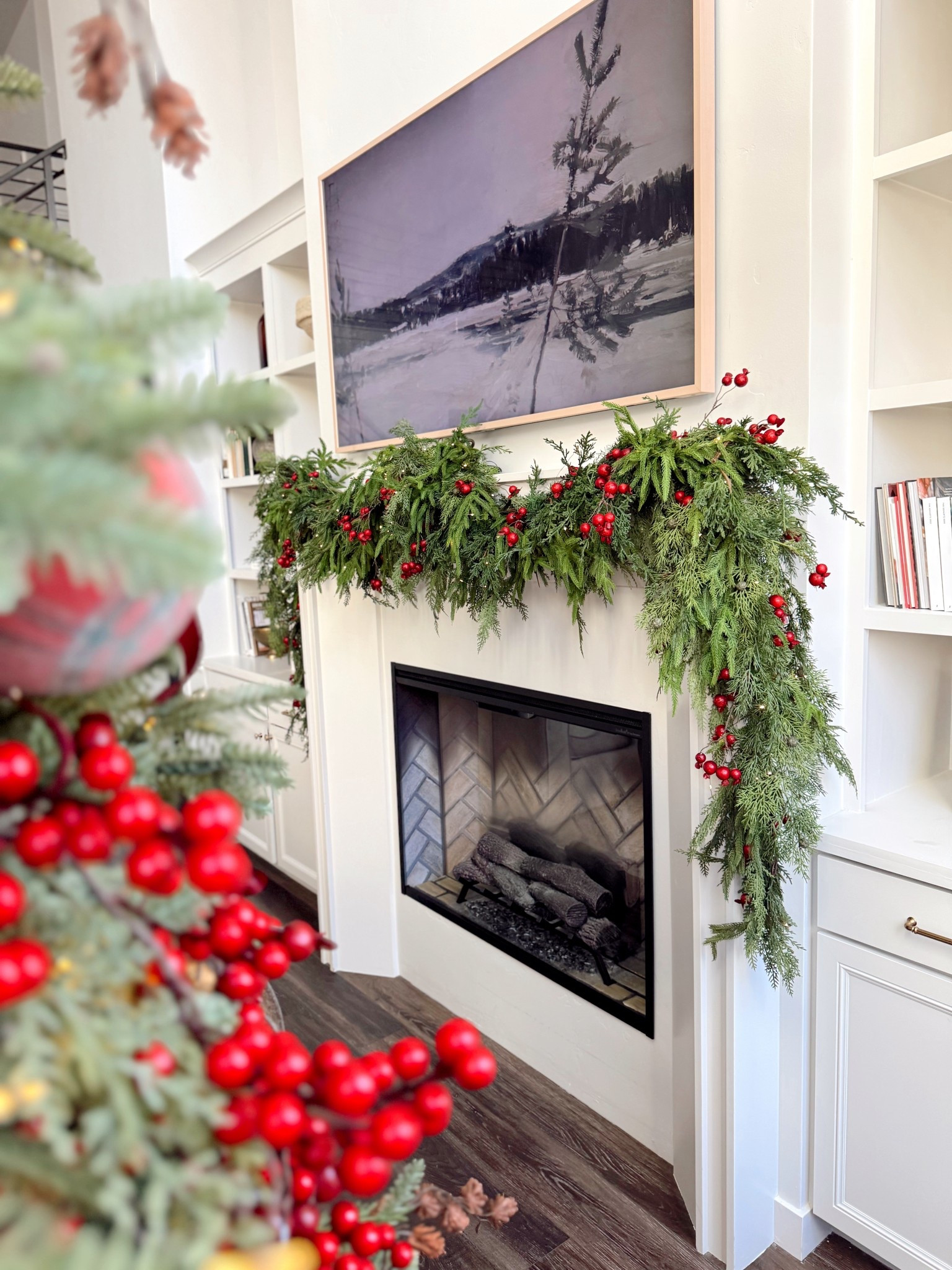 Years of building my mantle, a little bit at a time. Linked or some of my favorite garlands that I’ve used and combined.

#LTKHoliday