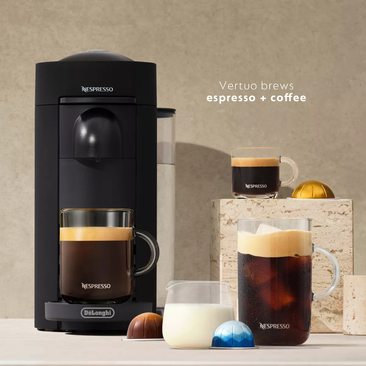Nespresso VertuoPlus Coffee Maker and Espresso Machine by DeLonghi Black Matte | Target