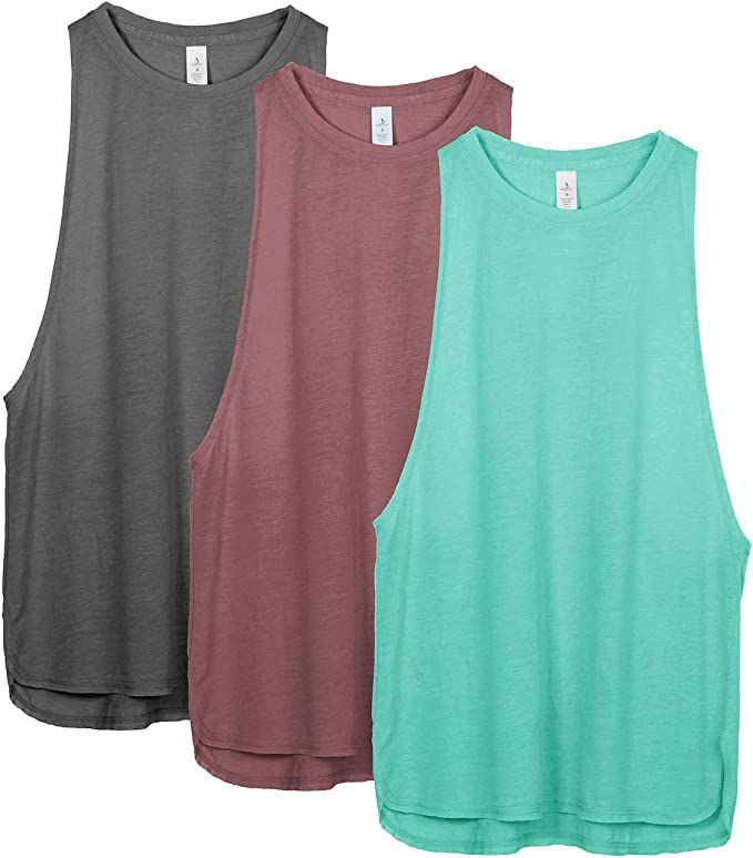 icyzone Workout Tank Tops for Women - Running Muscle Tank Sport Exercise Gym Yoga Tops Athletic S... | Amazon (US)