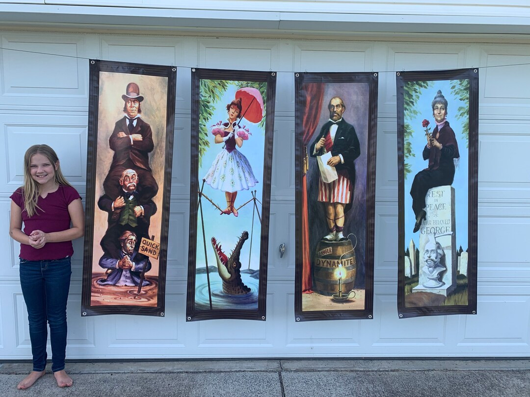 Large set of 4 High Resolution Haunted Mansion Stretching Portraits Outdoor Vinyl  Free shipping | Etsy (US)