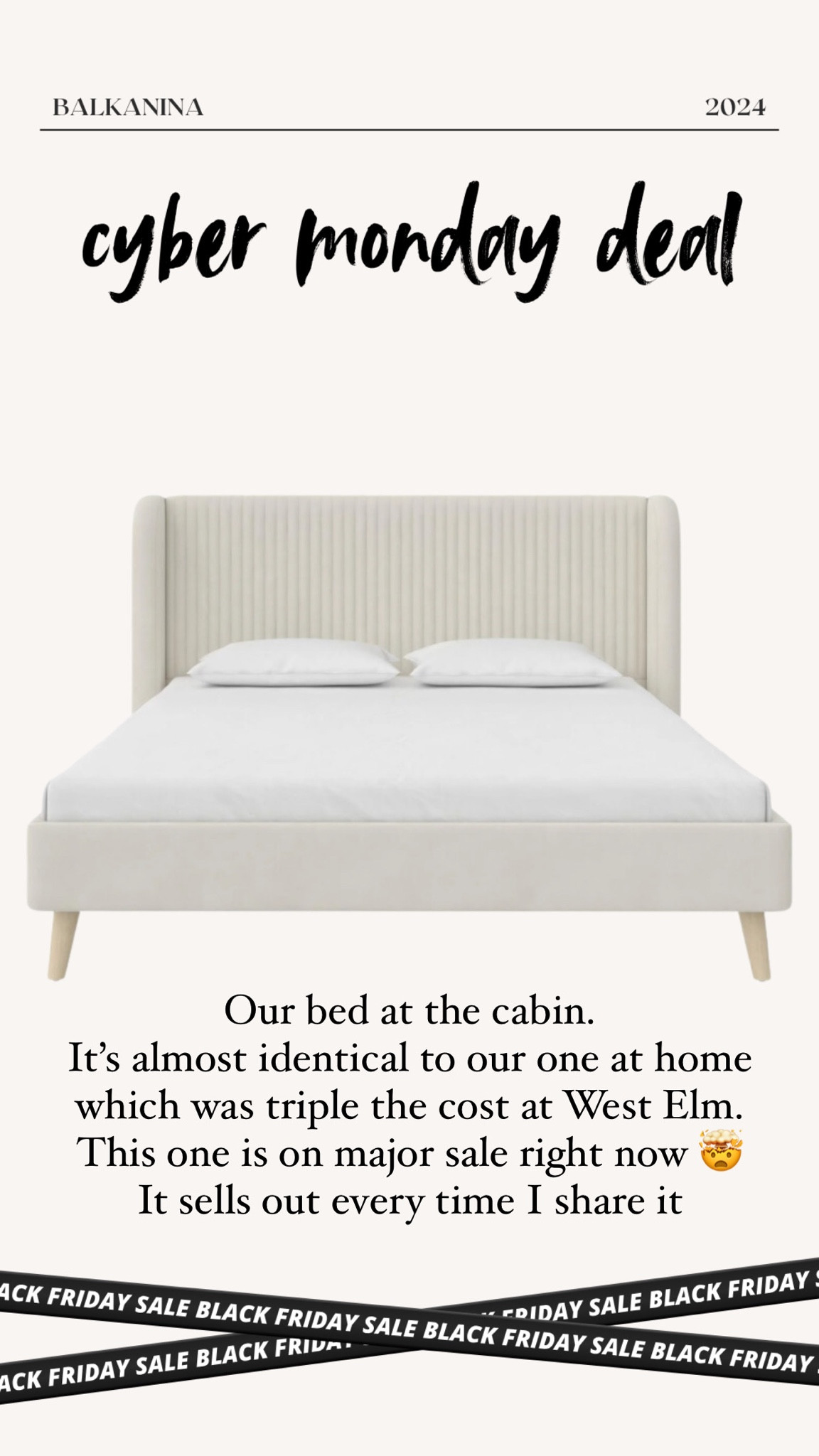 Our bed at the cabin is on major sale
West elm look a like for less


#LTKSaleAlert #LTKHoliday #LTKCyberWeek