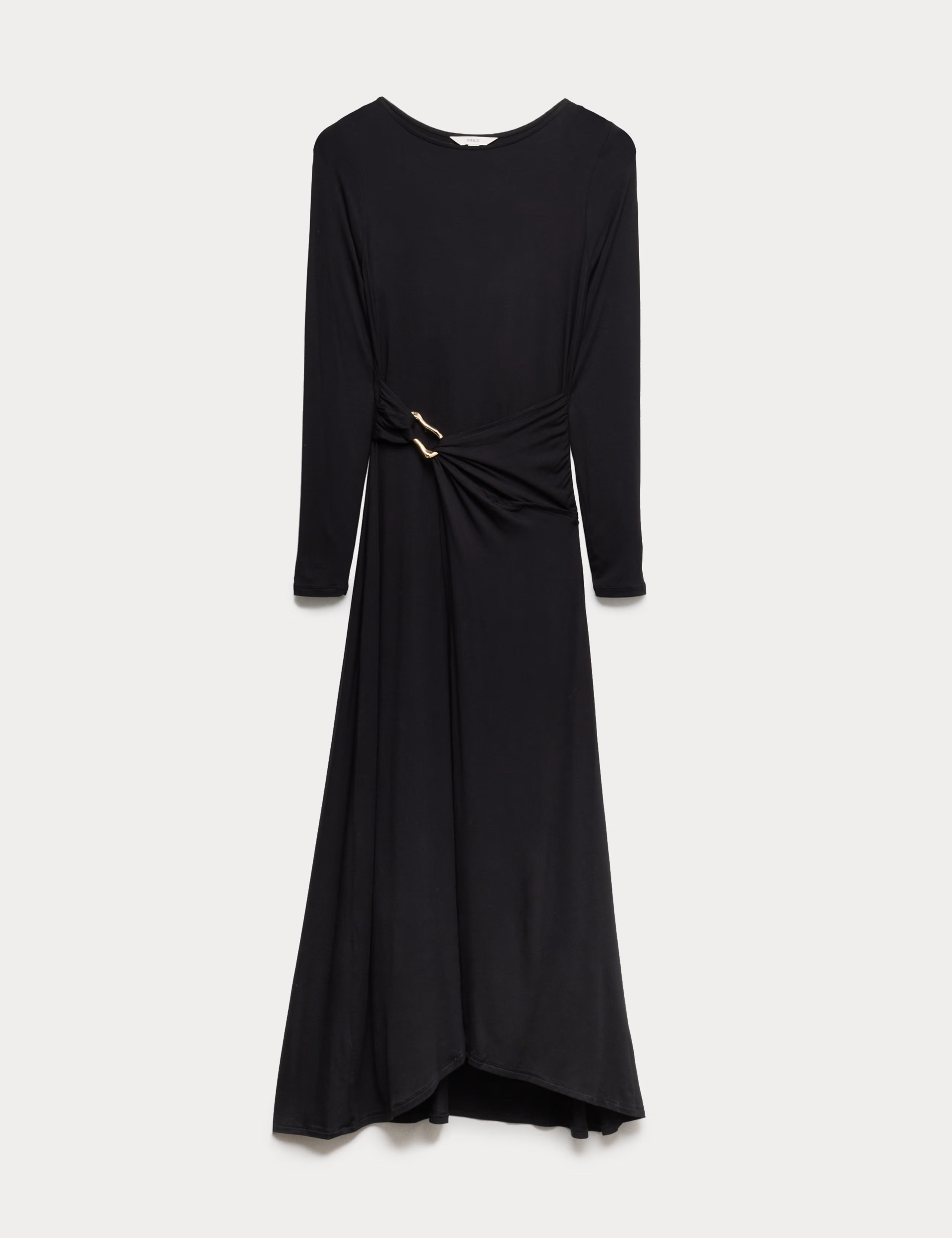 Slash Neck Ring Front Midi Waisted Dress | Marks & Spencer (UK)