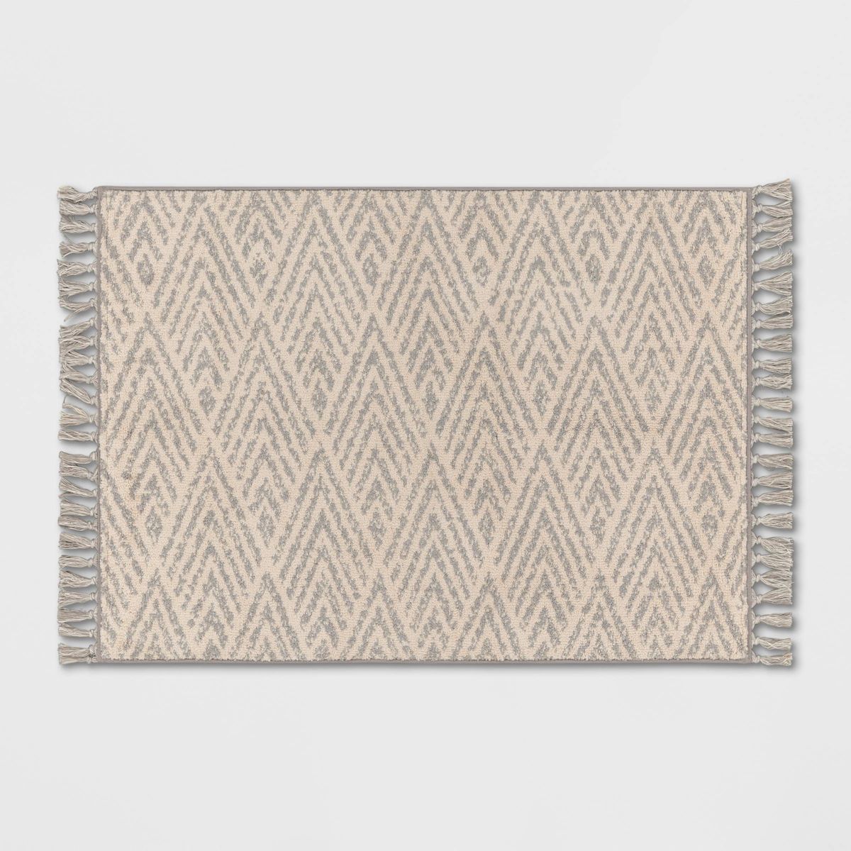 Diamond with Fringe Rug Gray - Threshold™ | Target