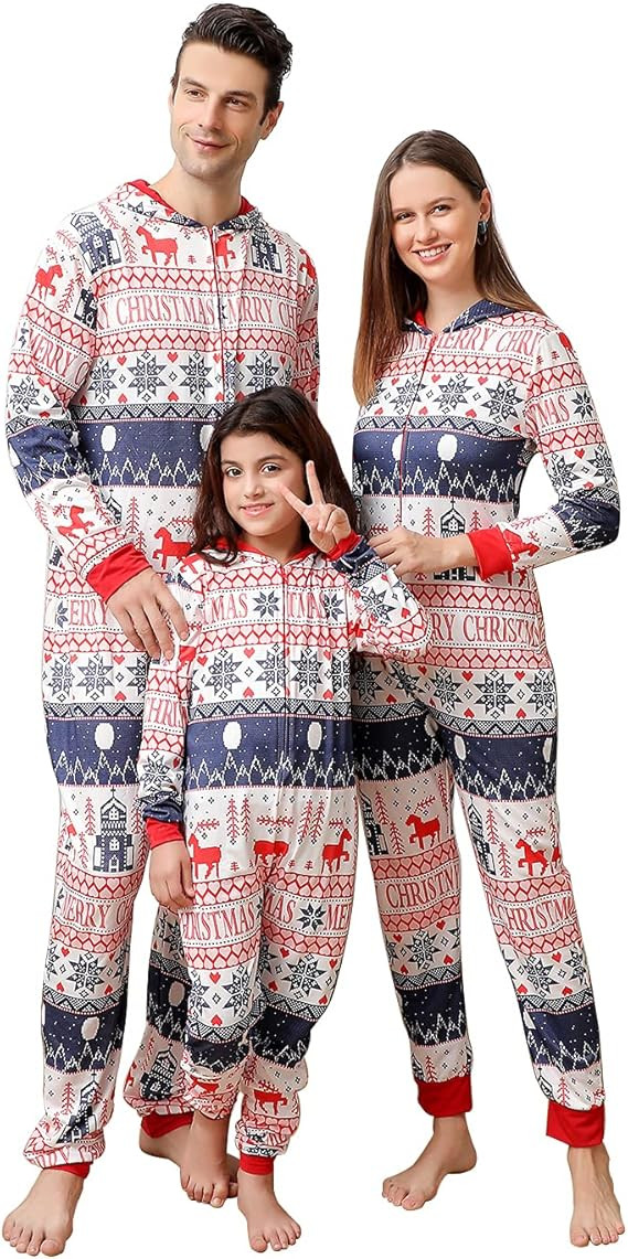 Matching Christmas Onesies Pajamas for Family, Holiday PJs for Women/Men/Kids/Couples/Adult, Vaca... | Amazon (US)