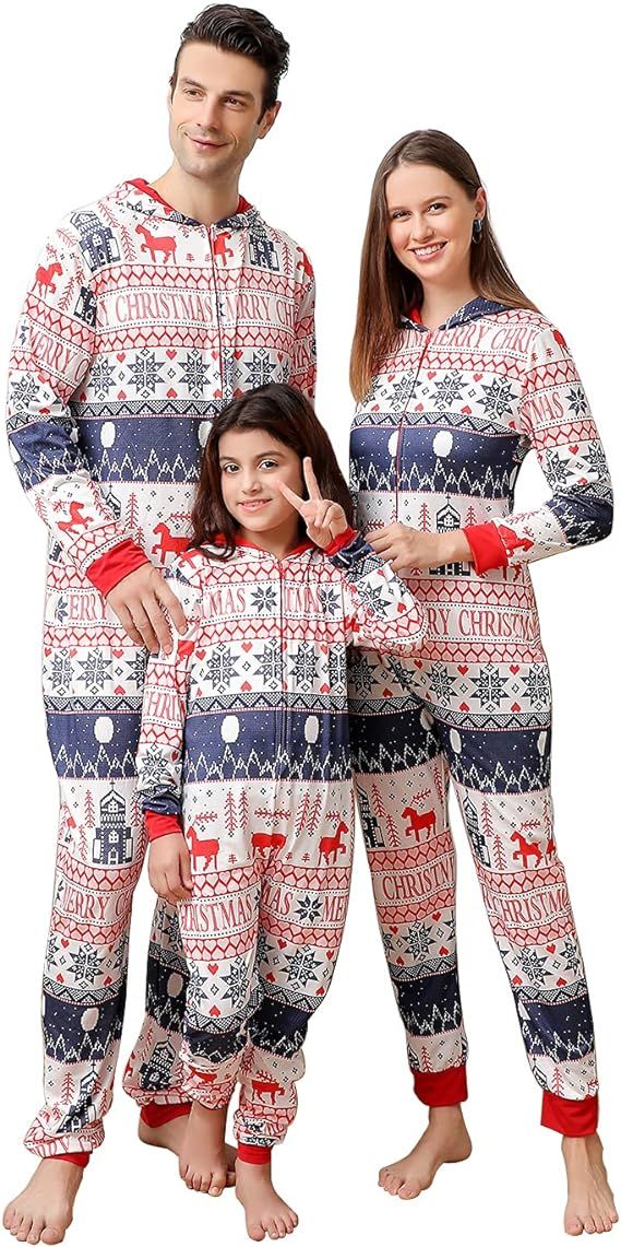 Matching Christmas Onesies Pajamas for Family, Holiday PJs for Women/Men/Kids/Couples/Adult, Vaca... | Amazon (US)
