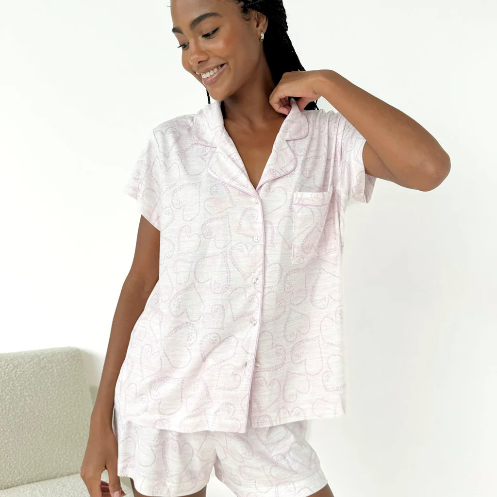Dotted Heart Flora Pillowsoft Short Set | Splendid