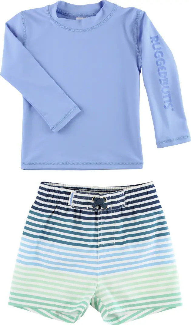RuggedButts Long Sleeve Two-Piece Rashguard Swimsuit | Nordstrom | Nordstrom