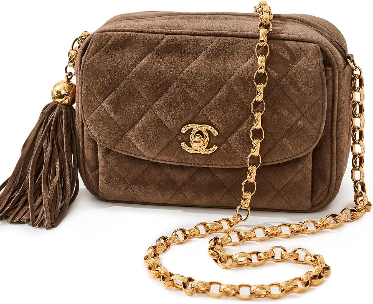 CHANEL Women's Pre-Loved Grey Side Pocket Camera Mini Bag | Amazon (US)