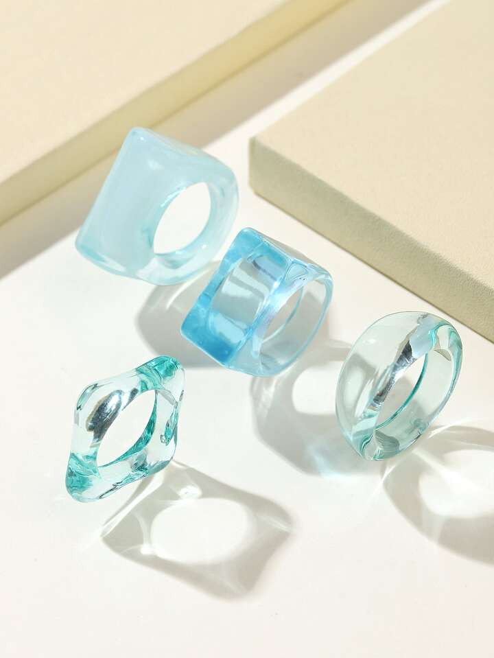 4pcs Geometric Ring | SHEIN