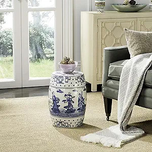 Safavieh Ocean Jewel Chinoiserie Ceramic Decorative Garden Stool, Blue | Amazon (US)