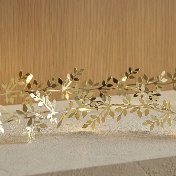 LED Metal Leaf Garland | West Elm (US)