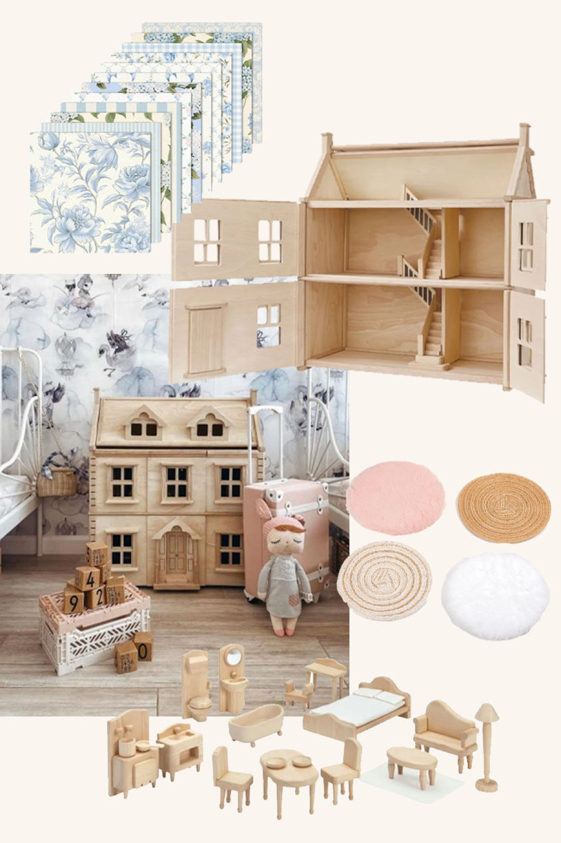 Customizing this heirloom-quality dollhouse for my girls for Christmas 🫶🏻🩰💫🎀 #plantoys #plantoysdollhouse #victoriandollhouse #dollhouseDIY 