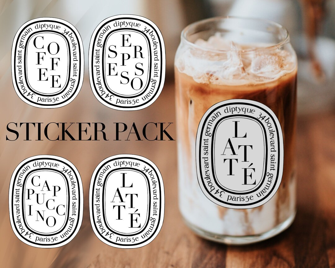 Coffee Diptyque Label Sticker Pack, Diptyque Logo Coffee Set, Diptyque Candle Label, Coffee Lover... | Etsy (US)