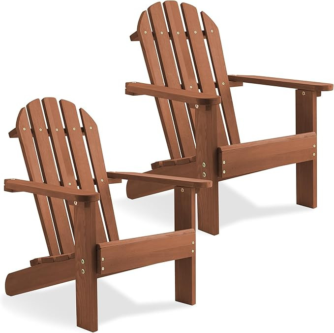 Casafield Children's Adirondack Chairs, Set of 2 Cedar Wood Outdoor Kid's Chairs for Patio, Deck,... | Amazon (US)