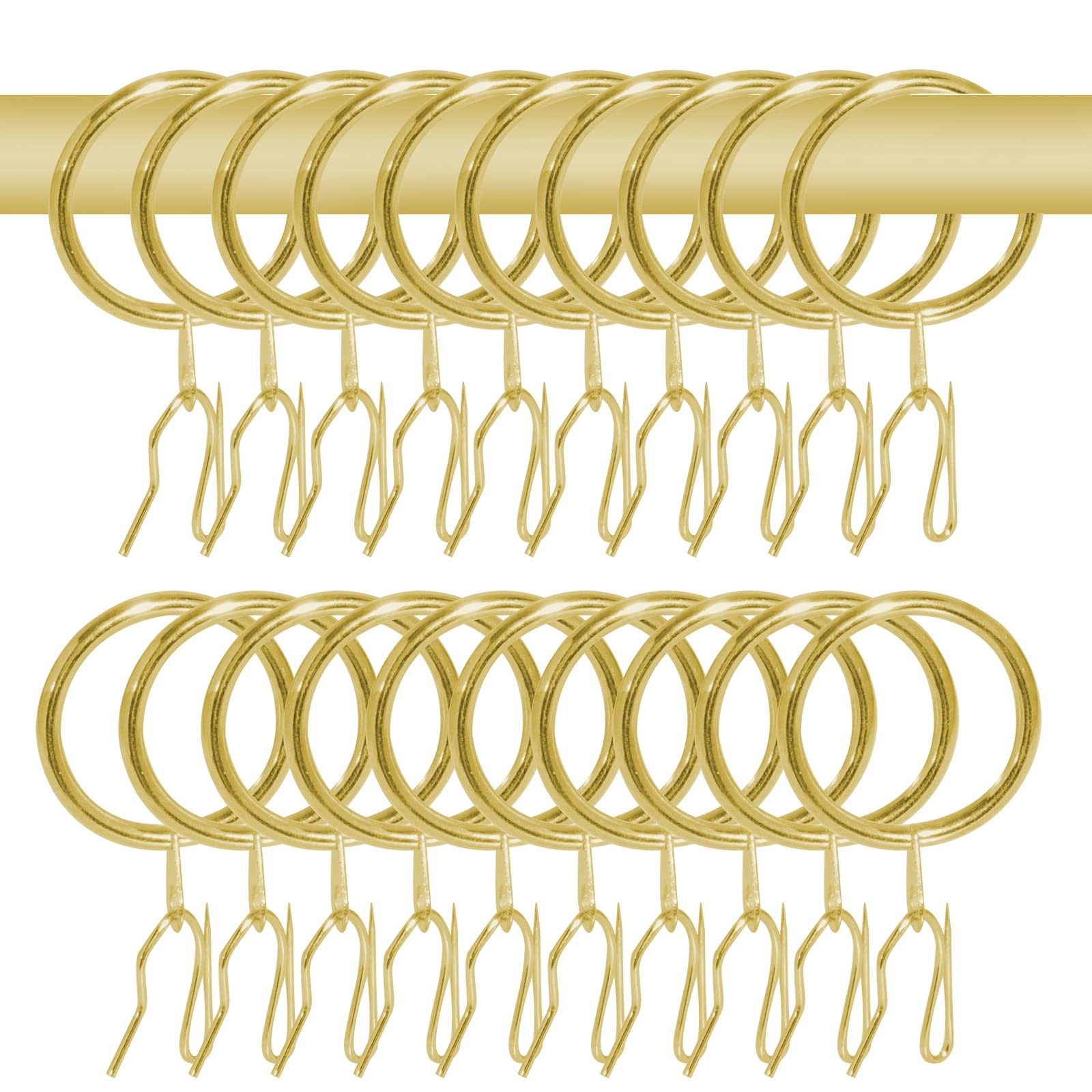 40 Pcs Metal Curtain Rings Drapery Rings Curtain Rod Rings and Metal Curtain Hooks Drapery Hooks ... | Amazon (US)