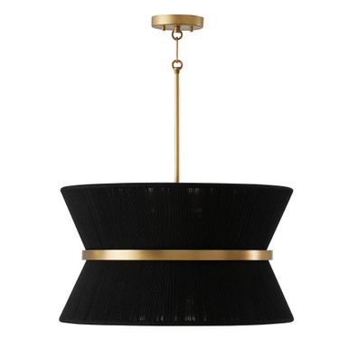 Cecilia Pendant, 8-Light, Black Rope and Patinaed Brass, 24.25"W (341281KP 9NX27) | Lighting Reimagined