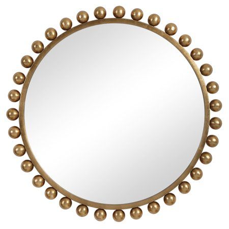 Uttermost 09694 Cyra 44 Round Industrial Modern Wall Mirror - Gold | Walmart (US)