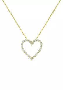 1/4 ct. t.w. Diamond Heart Necklace in 10K Yellow Gold | Belk