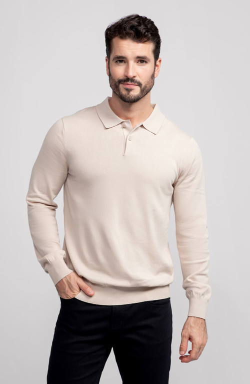 Jack Archer Legacy Polo Sweater in Beige at Nordstrom, Size Large | Nordstrom