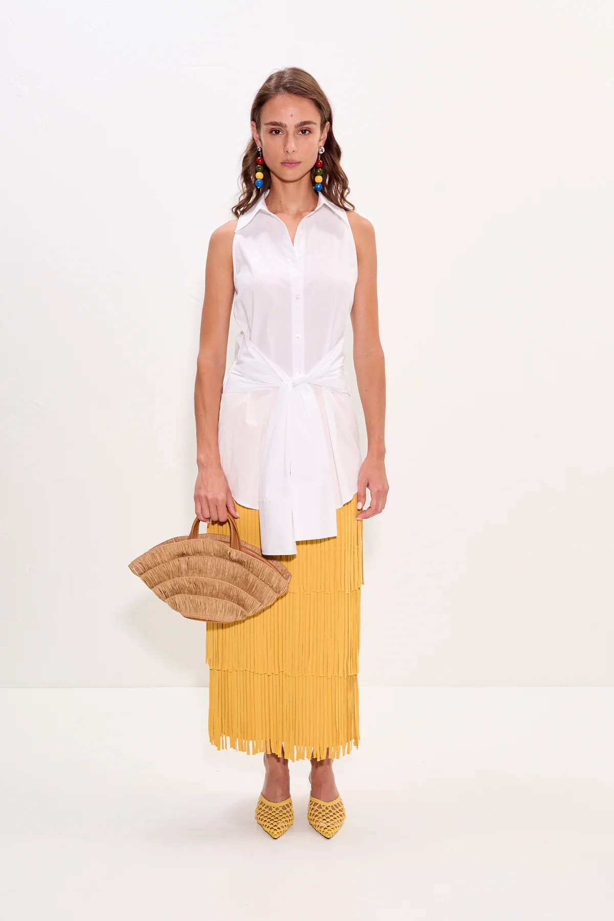 Inna Sleeveless Poplin Top in Macadamia | Simon Miller