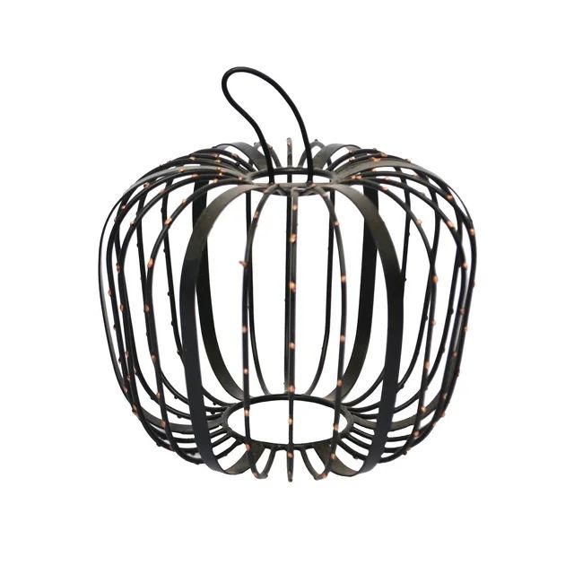 Way To Celebrate Beaded Wire Pumpkin Décor, Black Metal with Copper dot- 8.5 inch | Walmart (US)