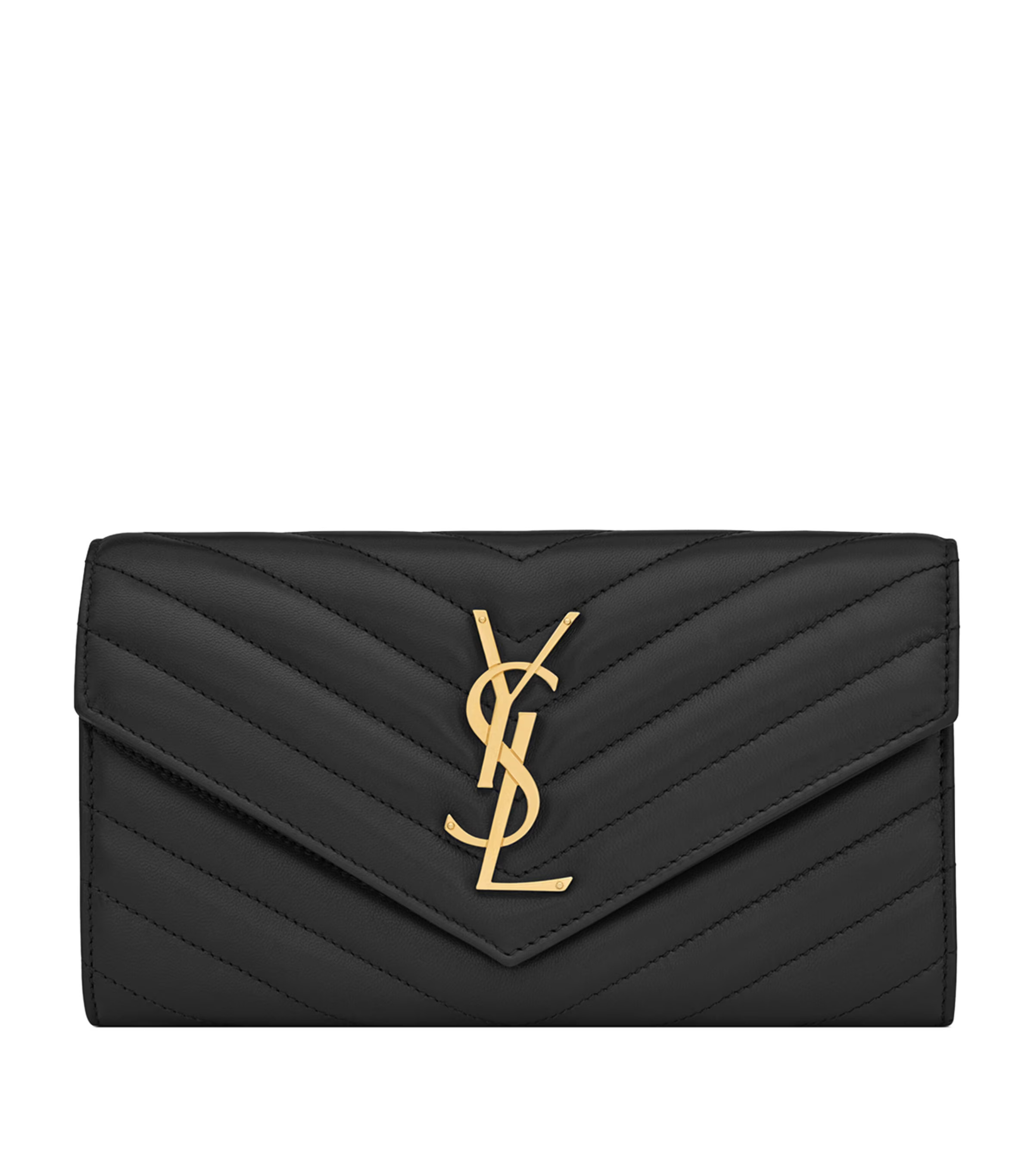 Saint Laurent Large Cassandre Matelassé Envelope Wallet | Harrods