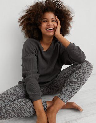 Aerie Waffle Fleece Oversized Sweatshirt | American Eagle Outfitters (US & CA)