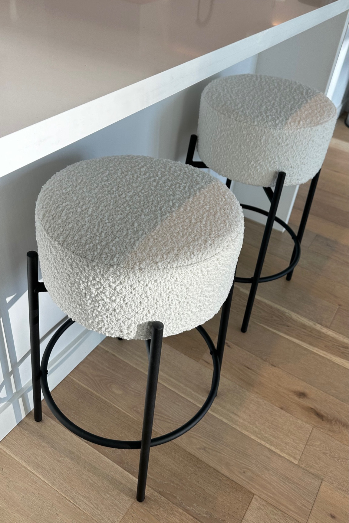 Cute off white boucle swivel barstools. Super affordable  

#LTKHome