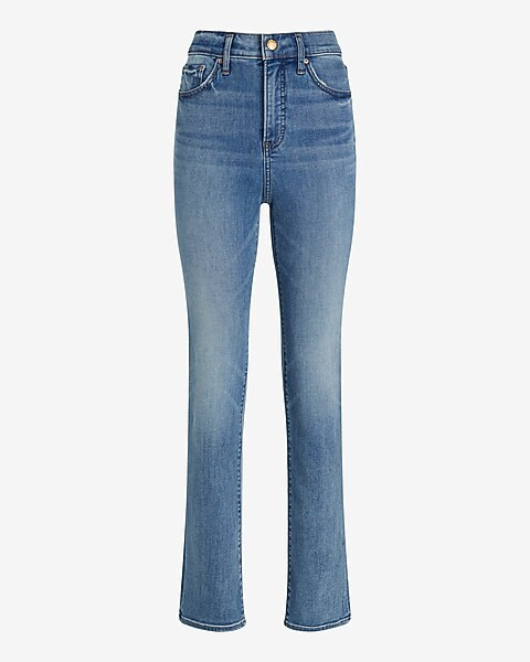 High Waisted Medium Wash '90s Slim Jeans | Express