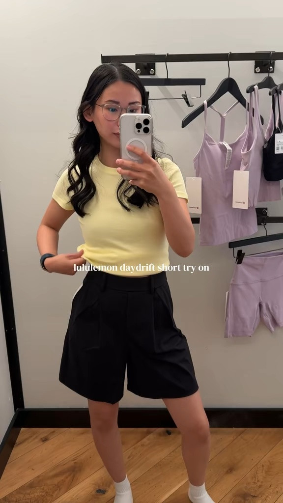 lululemon daydrift pleated high rise short 7"

Size XS (fits true to size). These are similar to the effortless shorts from Aritzia but have a stretchy waistband. Bermuda shorts are super trendy this summer but I'm not sure if I'm ready to jump on the trend. I think these could be elevated and could be styled in some fun ways

#LTKcanada #LTKsummer