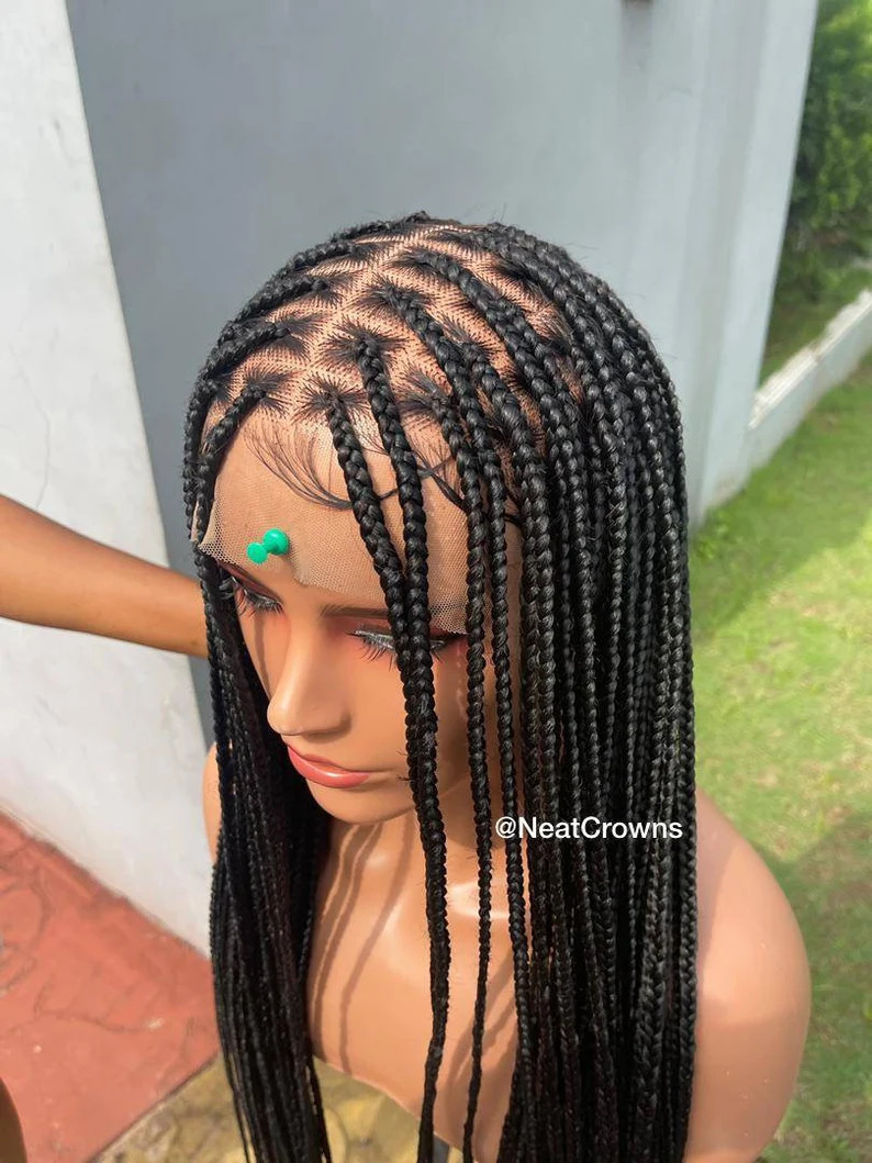 READY to SHIP Knotless Box Braided Wig for Black Women Cornrows Wig Braids Cornrow Wigs Twists Fr... | Etsy (US)