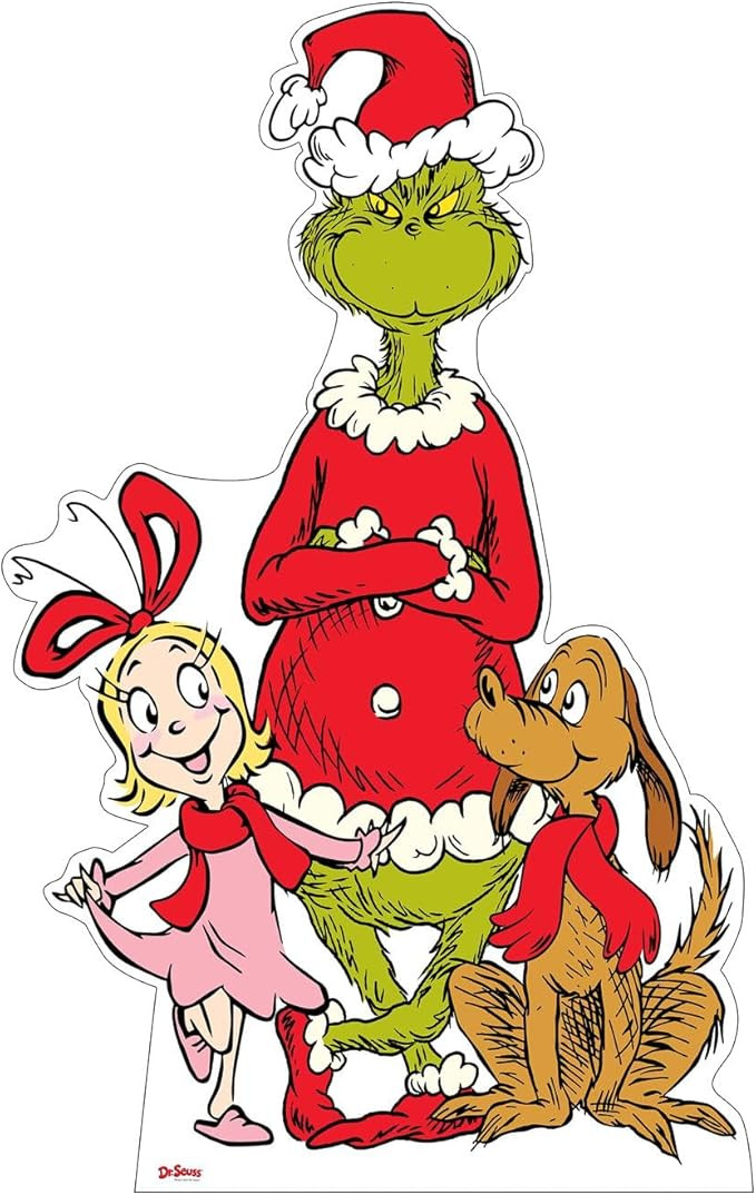 Dr. Seuss The Grinch, Max, Cindy Lou Who Cardboard Standee – Life Size Grinch Characters Cutout... | Amazon (US)