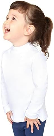 Lilax Girls' Basic Long Sleeve Mock Turtleneck Cotton T-Shirt | Amazon (US)