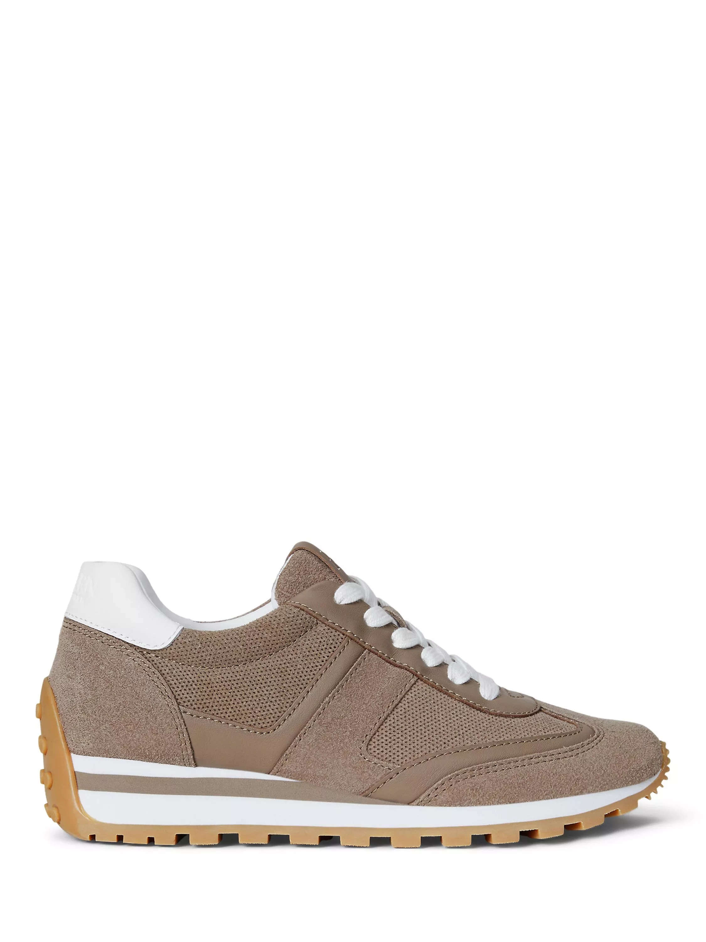 Lauren Ralph Lauren Dani Perforated Suede Trainers | John Lewis (UK)