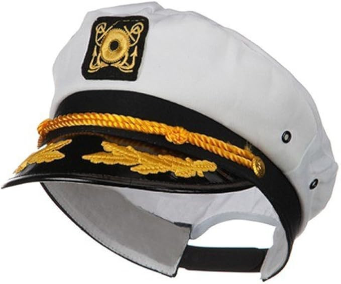 Wall2Wall Captain's Yacht Sailors Hat Snapback Adjustable Sea Cap Navy Costume Accessory (1 Pc) | Amazon (US)
