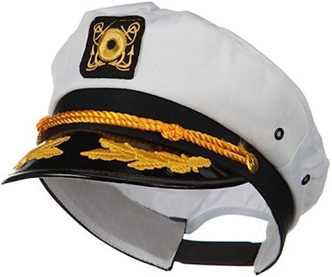Wall2Wall Captain's Yacht Sailors Hat Snapback Adjustable Sea Cap Navy Costume Accessory (1 Pc) | Amazon (US)