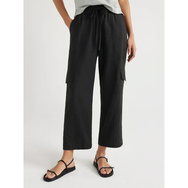 Free Assembly Women’s Mid-Rise Pull-On Cargo Pants, 27” Inseam, Sizes XS-XXL - Walmart.com | Walmart (US)