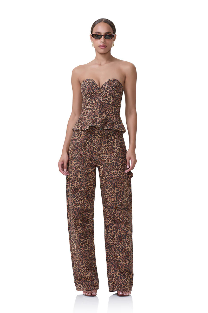 Torri Corset Top - Rock Leopard | ShopAFRM