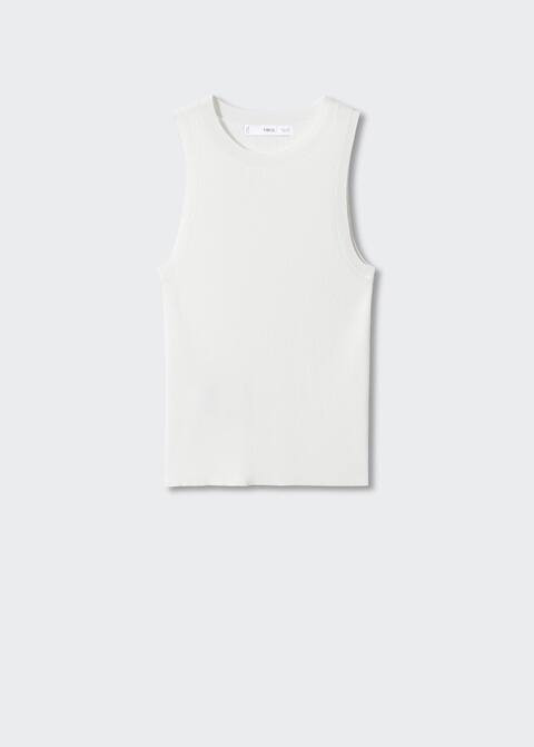 Knitted top with wide straps -  Women | Mango United Kingdom | MANGO (UK)