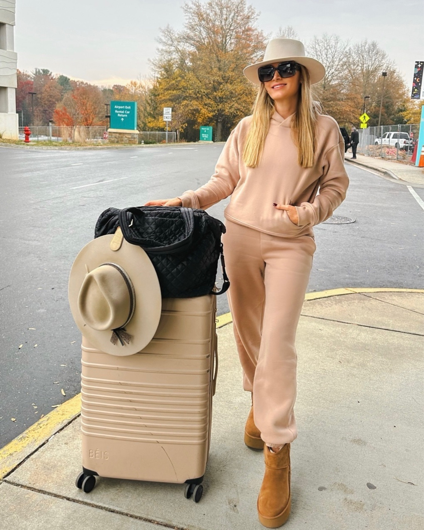 Staying warm in my fleece set from Nordstrom! Easy travel outfit

#LTKtravel #LTKover40 #LTKstyletip