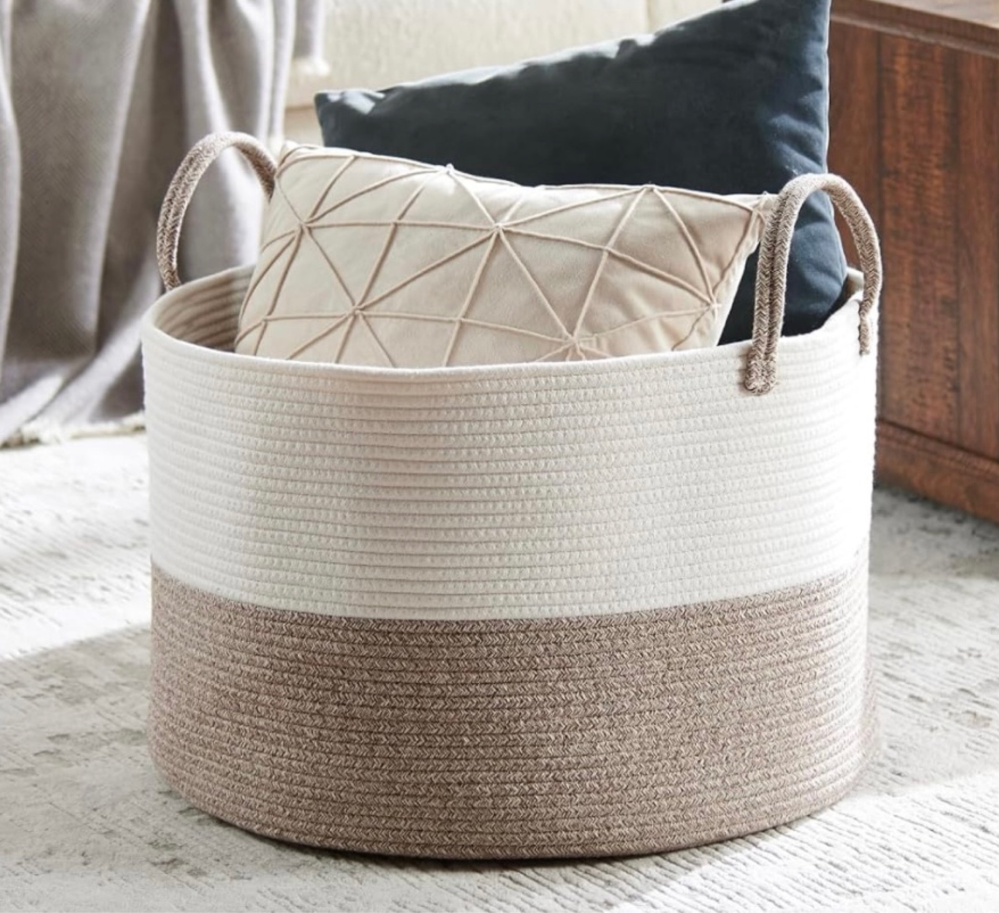 The perfect storage basket 
Under $25!!! 

Such a great size!! 22x22x14 🙌🏻

A must have for any room!! 

#homedecor #organize #laundry #storage #kidsroom #nursery #bedroom #homeorganization 

#LTKfindsunder50 #LTKGiftGuide #LTKhome