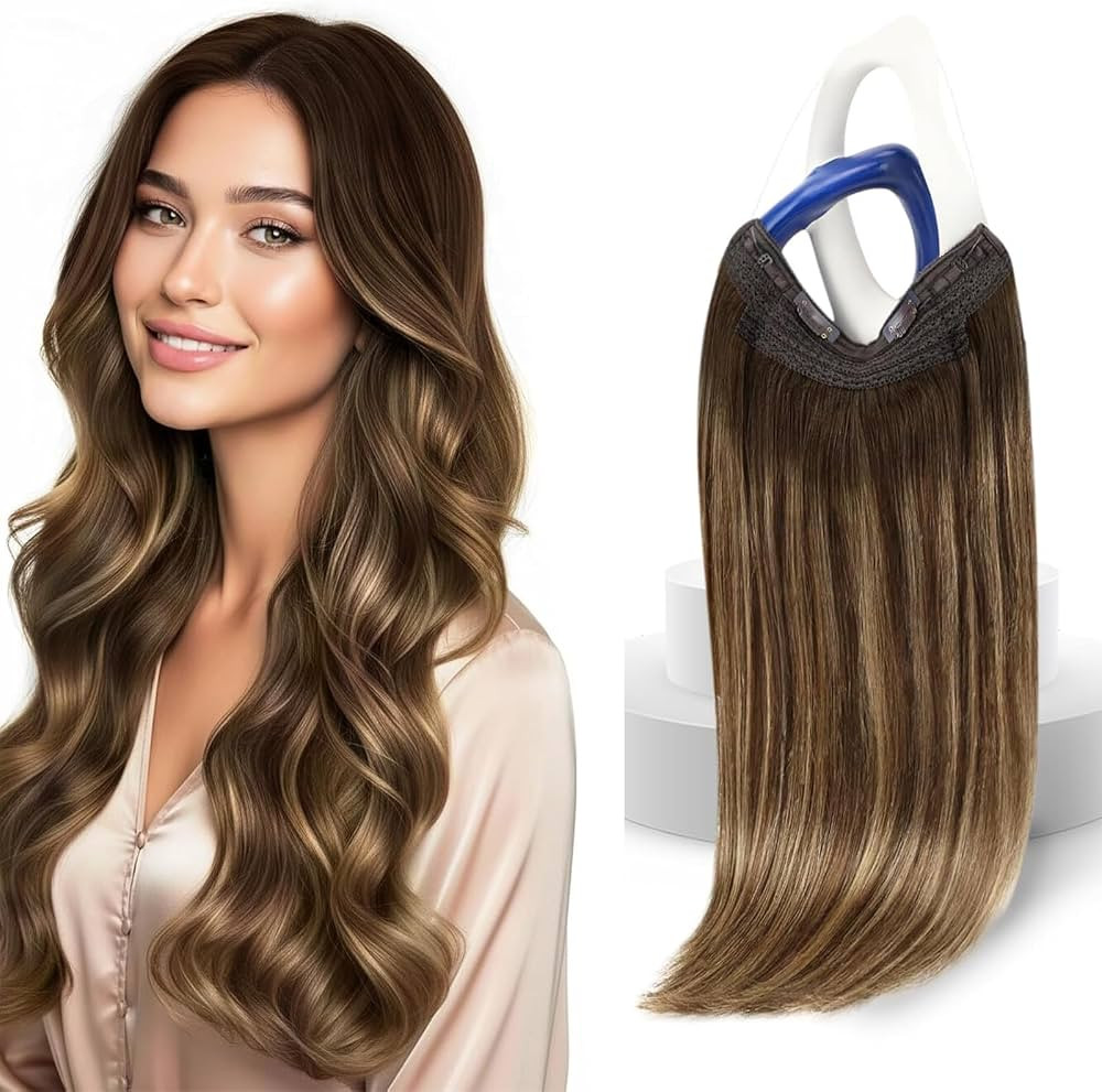 Sunny Hair 85g Wire Hair Extensions Real Human Hair Fish Line Hairpiece | Amazon (US)