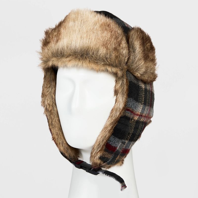 Men's Plaid Faux Fur Trapper Hat - Goodfellow & Co™ | Target