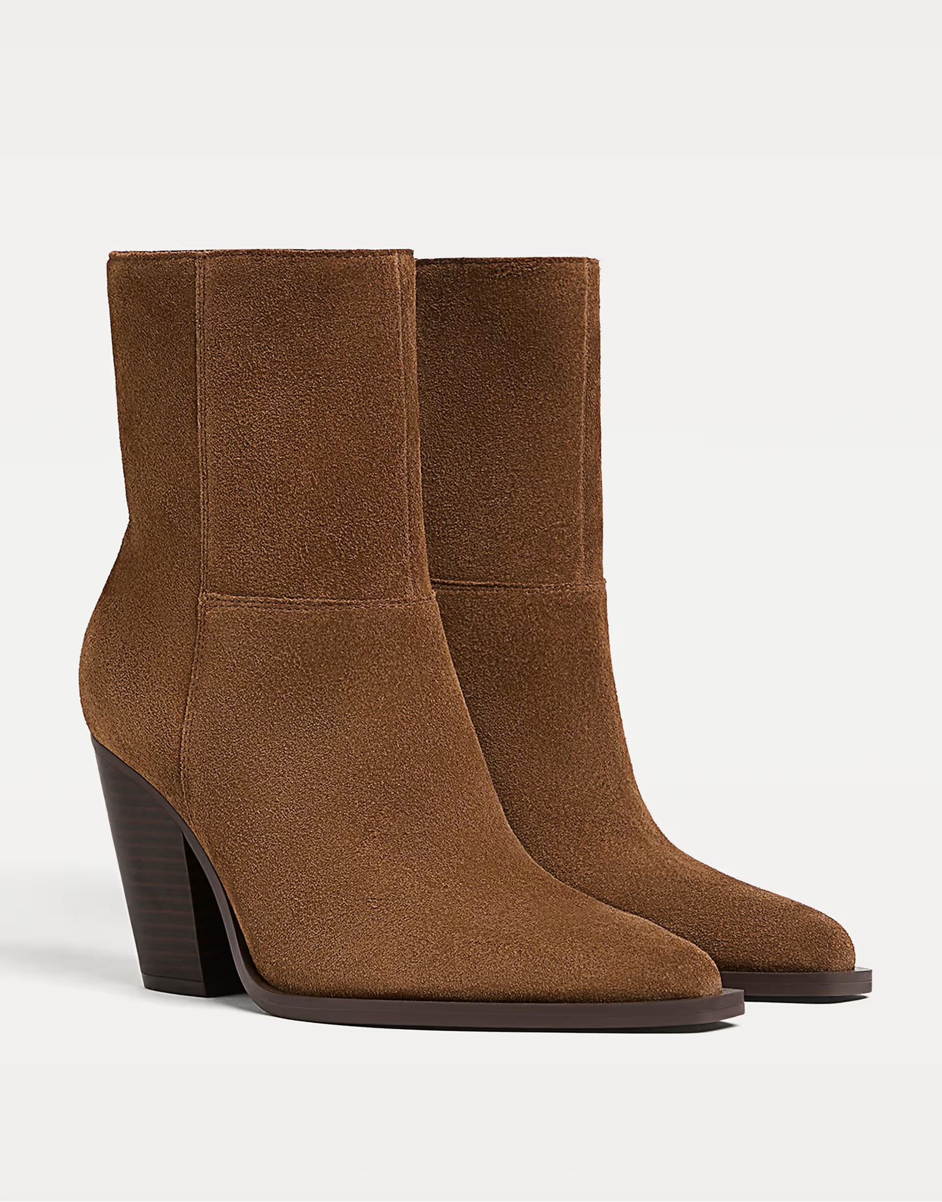 Stradivarius Leather cowboy ankle boots in brown | ASOS | ASOS (Global)