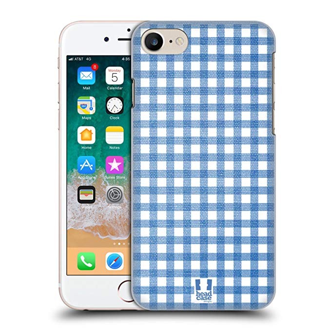 Head Case Designs Blue Gingham-Patterns Hard Back Case for iPhone 7 / iPhone 8 | Amazon (US)