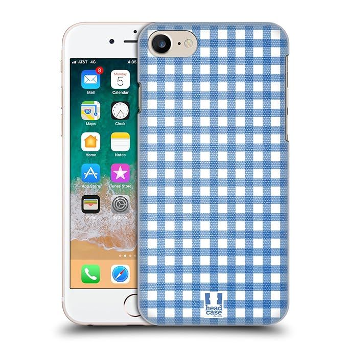 Head Case Designs Blue Gingham-Patterns Hard Back Case for iPhone 7 / iPhone 8 | Amazon (US)