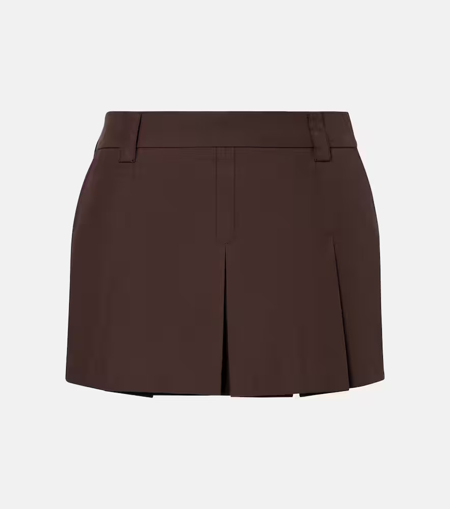 Miu Miu Logo cotton-blend miniskirt | Mytheresa (UK)