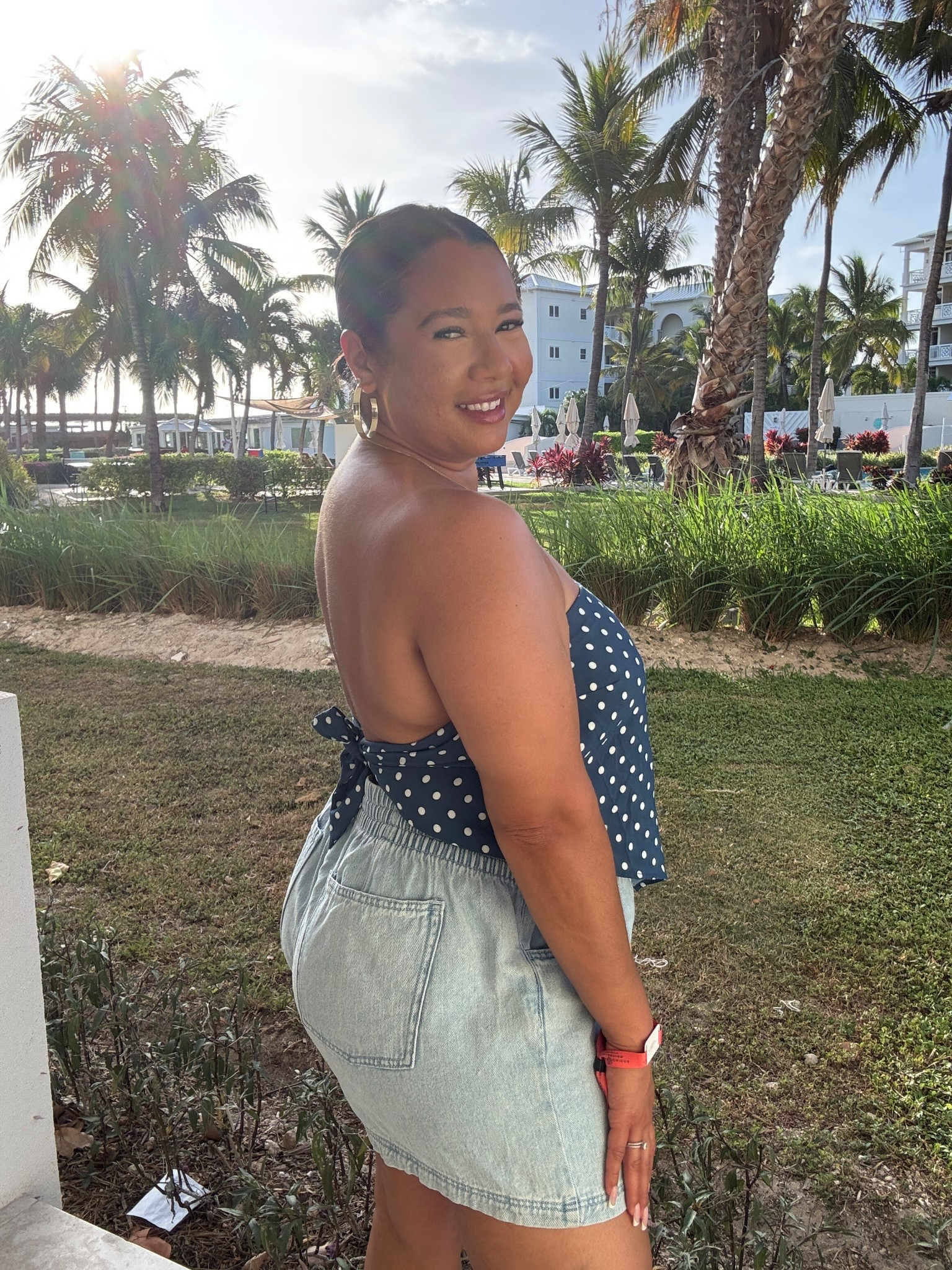 What I’m wearing in Turks and Caicos for dinner. 

Top- large / tts 
Shorts / XL/ oversized fit- could size down to a large 
Sandals -8/ run big

Summer outfit 
Vacation outfit 
Summer inspo 
Resort wear 
Resort outfit 
Tube top 
Bandeau top 
Denim shorts 
Polka dots 
Midsize outfit 
Midsize inspo 
Midsize fashion 

#LTKMidsize #LTKStyleTip #LTKSummerEdit